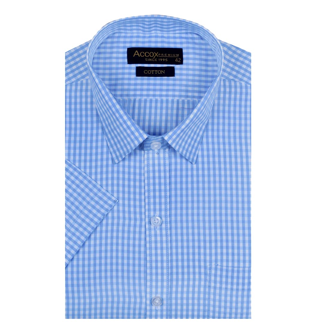 Accox Men's Cotton Checkered Formal Shirt (B08K4NPQRM)