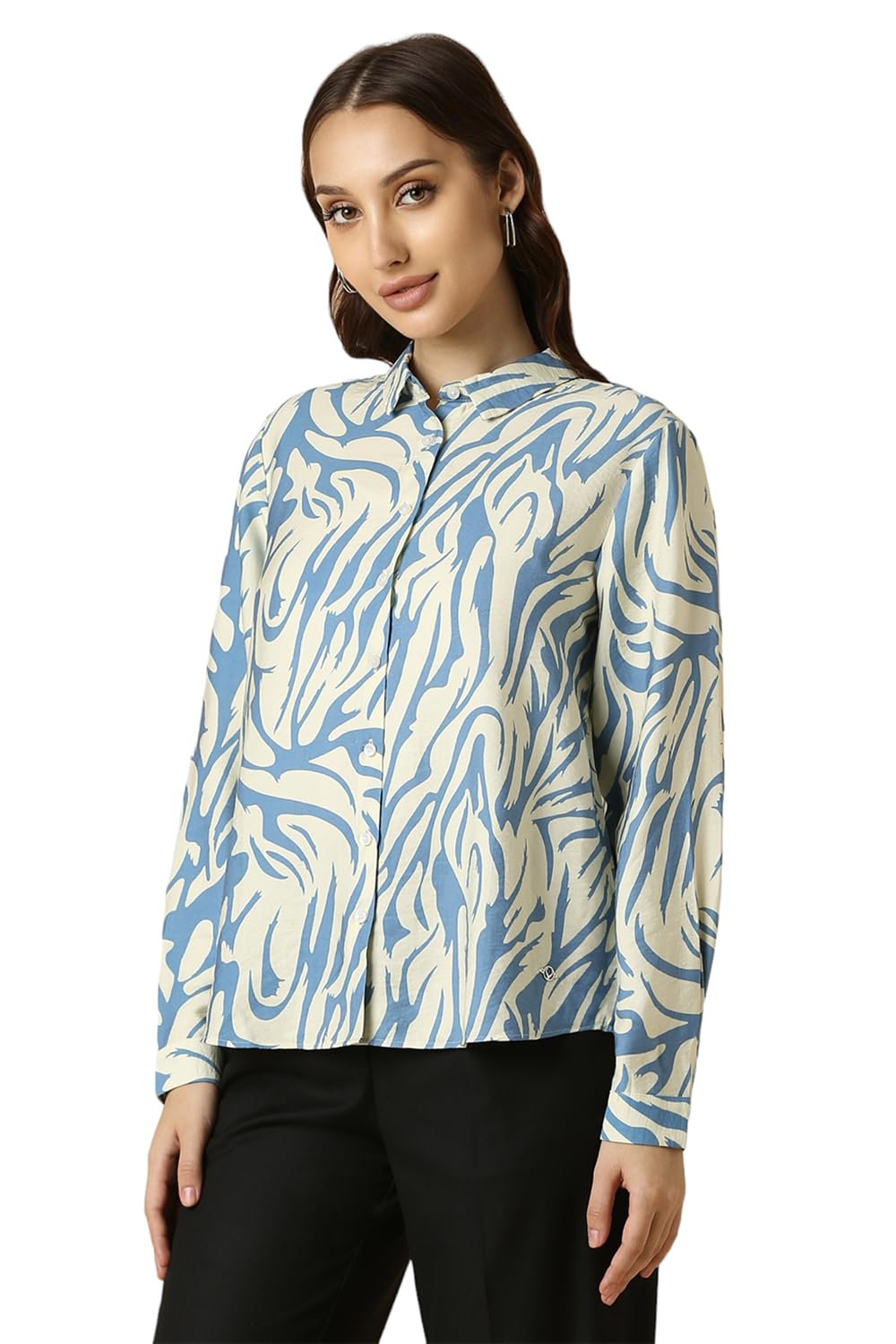 Allen Solly Women's Cotton Multicolour Printed Full Sleeve Casual Shirt