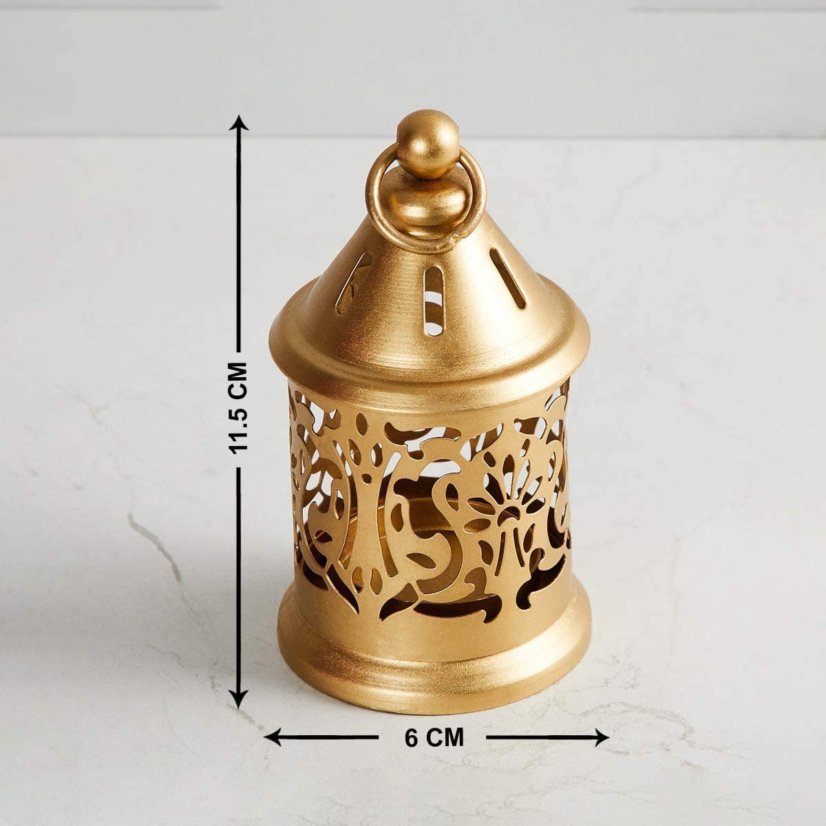 SHAH A F Decor Metal Gold Hanging Lantern ! Home Decoretion ! Diwali Lighting ! Pack of 2