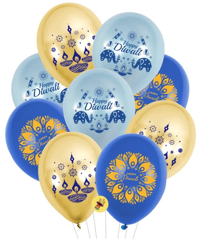 Atpata Funky Happy Diwali Banner & 8pcs Hanging Danglers Combo | Multicolour Paper Cutouts for Diwali Decoration | Reusable DIY Festive Decor Set with Diya, Lantern & Traditional Designs