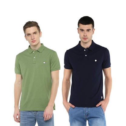 Alan Jones Clothing Solid Slim Fit Men's Polo- Pack of 2-1