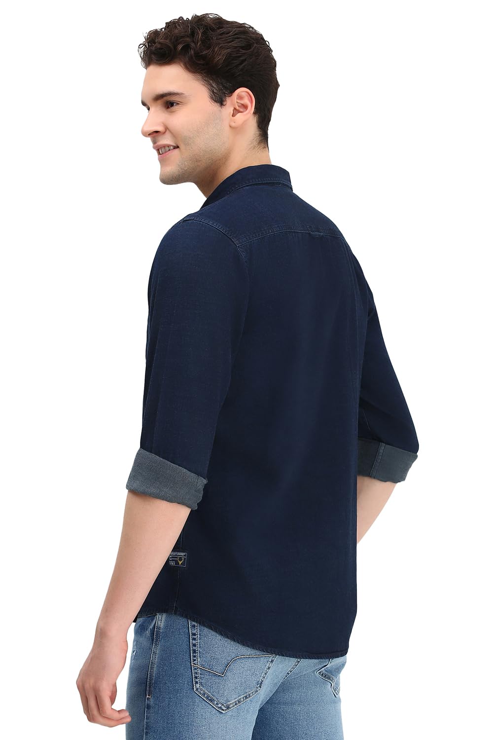 Allen Solly Men Navy Custom Fit Solid Full Sleeves Casual Shirts