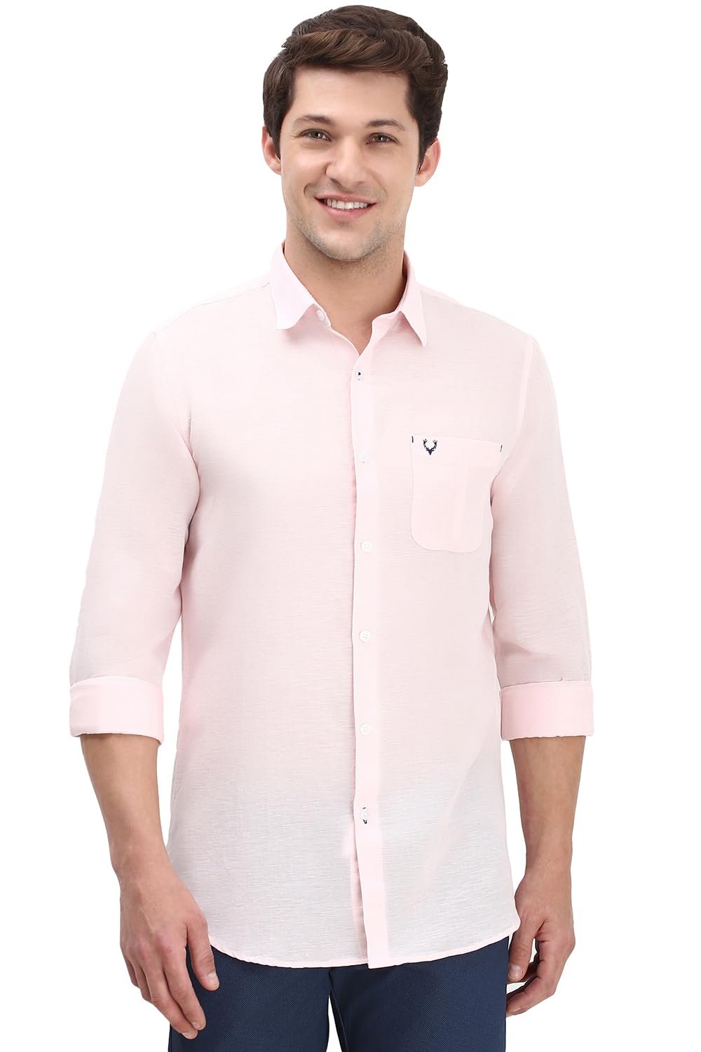 Allen Solly Men's Slim Fit Solid Full Sleeves Formal Shirts