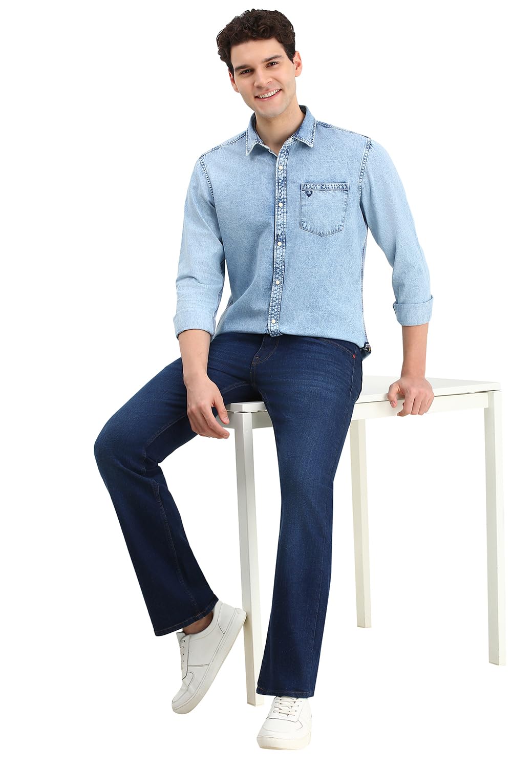 Allen Solly Men Regular Fit Solid Full Sleeves Casual Shirts