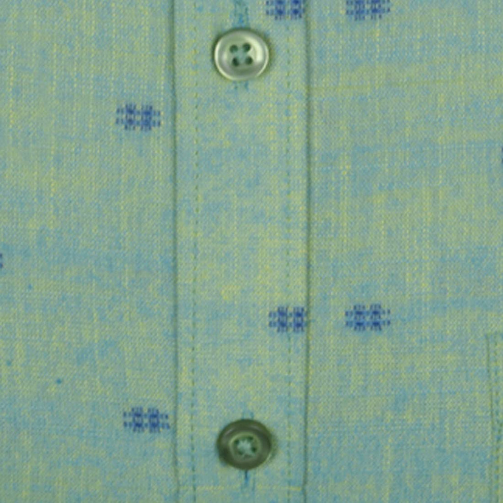 Accox Men's Cotton Linen Printed Formal Shirt (B098F8VJZV)