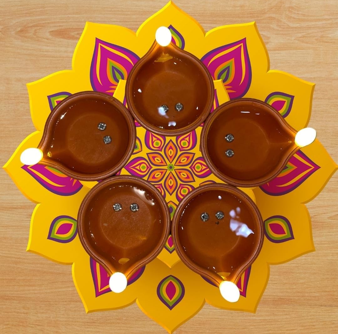 LUMINI 12 Pcs Water Sensor Diya Lights Electric Flameless & Smokeless LED Diyas | Eco-Friendly Led Diyas Candle Warm Ambient Lights for Home Decor, Diwali Festivals Decoration,Christmas,New Year(12)