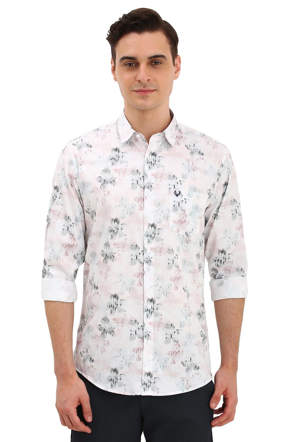 Allen Solly Men's Solid Classic Fit Dress Shirt