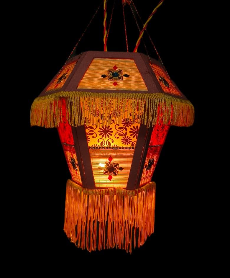 Diwali Bamboo Lantern -Shatkoni Two fold - by Infinite Inclinations