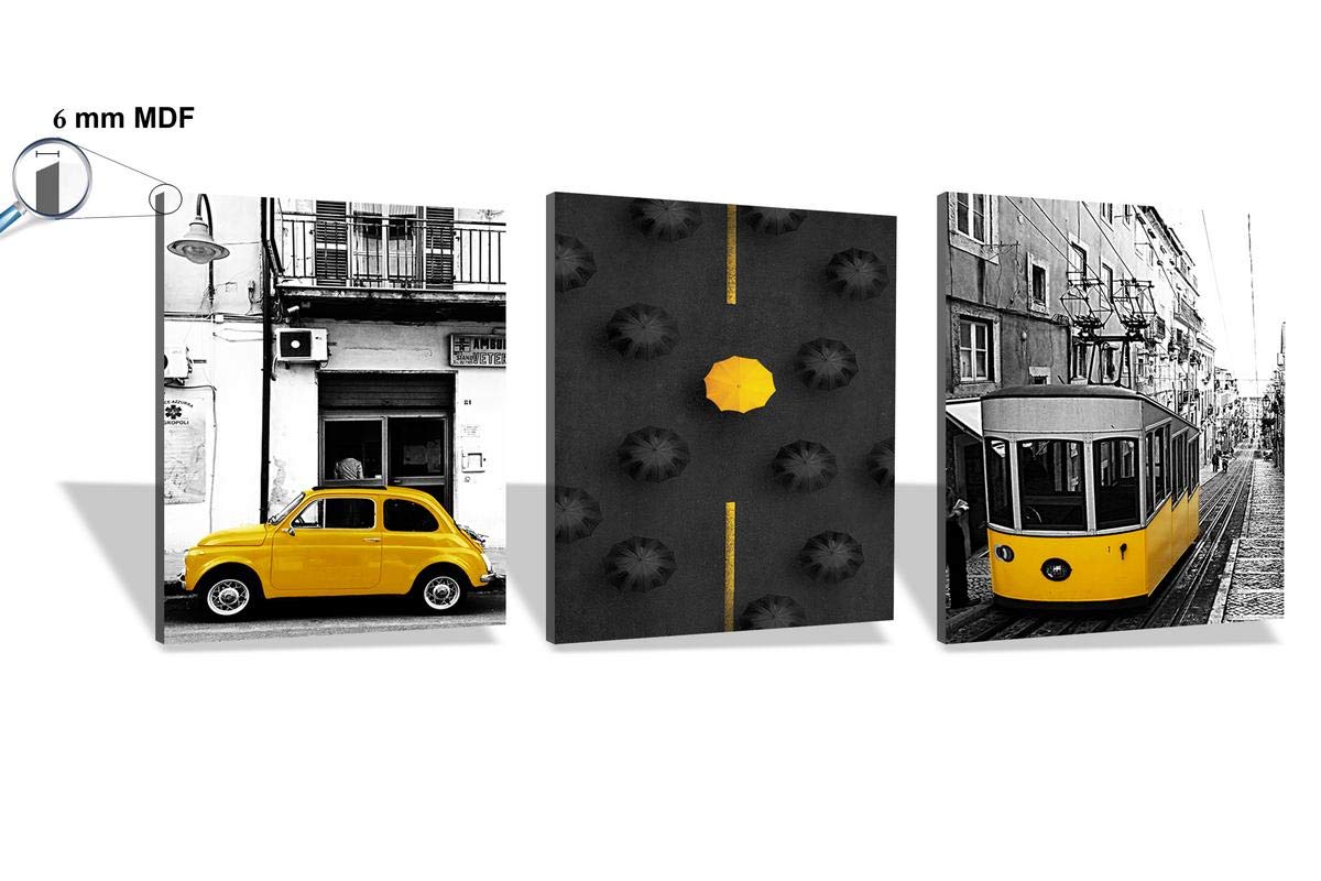 SAF paintings Multieffect UV Textured Panel Painting (Set of 3, 12 Inches X 27 Inches (SANFC12256) SANFC12256