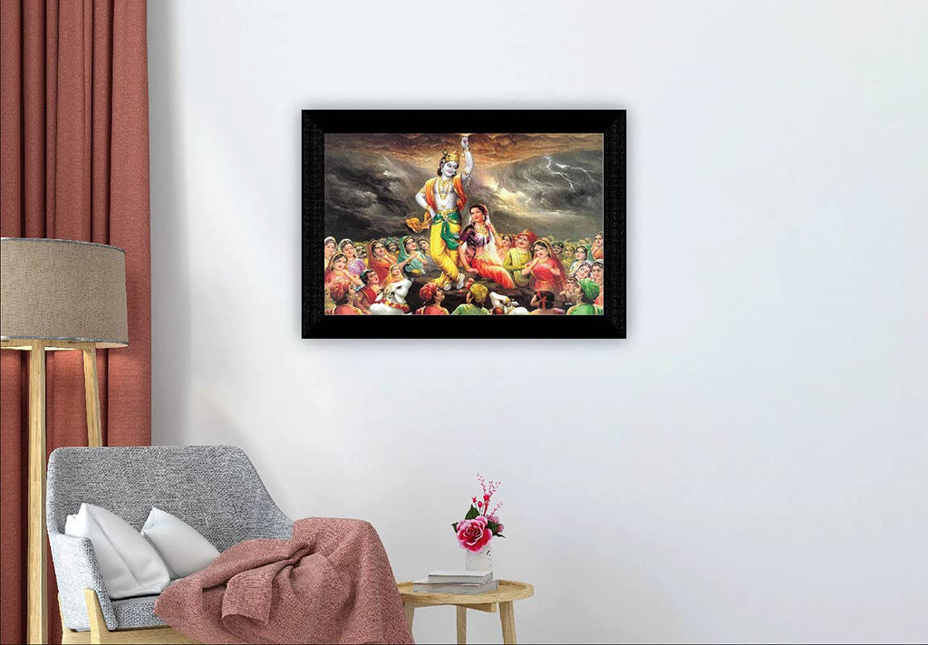 SAF paintings Goverdhan Parvat UV Textured Synthetic Frame Painting SAFK113