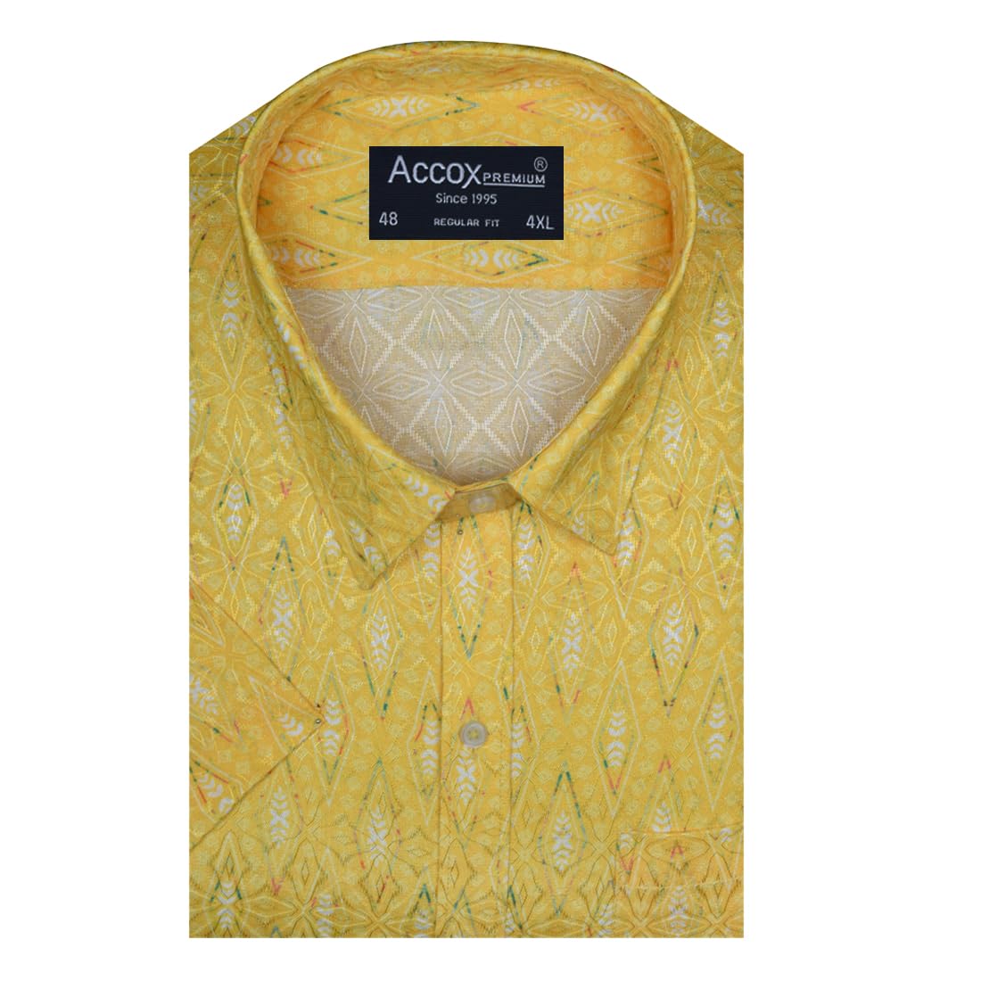 Accox Men's Cotton Printed Formal Shirt (B0DJ5K7721)