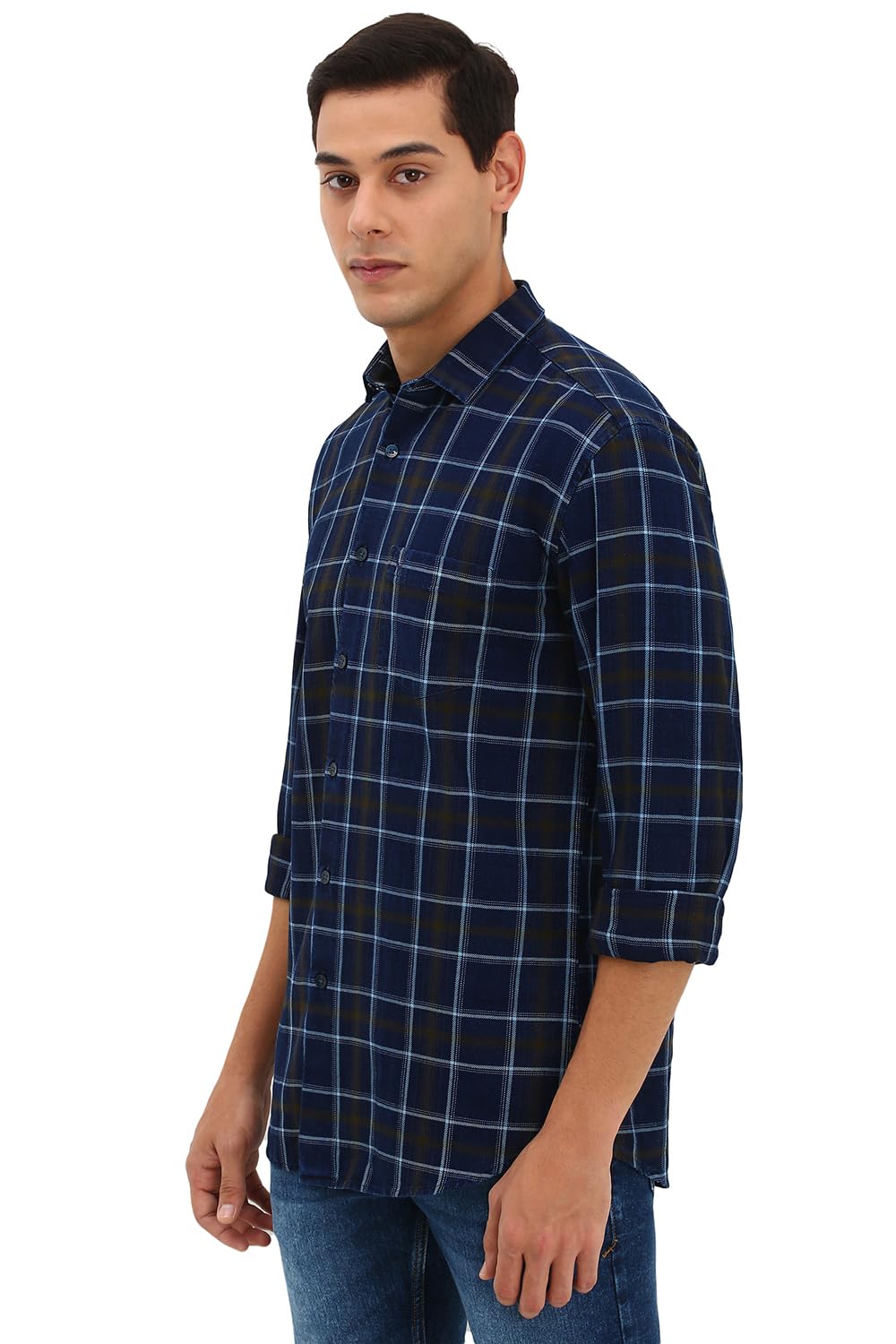 Allen Solly Men's Checkered Full Sleeve Slim Fit Shirt