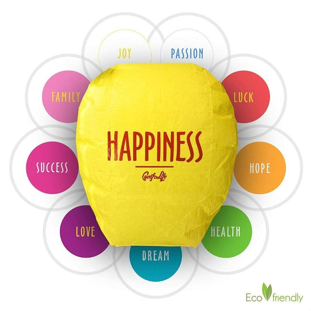 2VRN Paper Sky Lantern Lamp Light Hot Air Balloon for Special Occasions (Assorted Colour) -Pack of 10(2V-01)