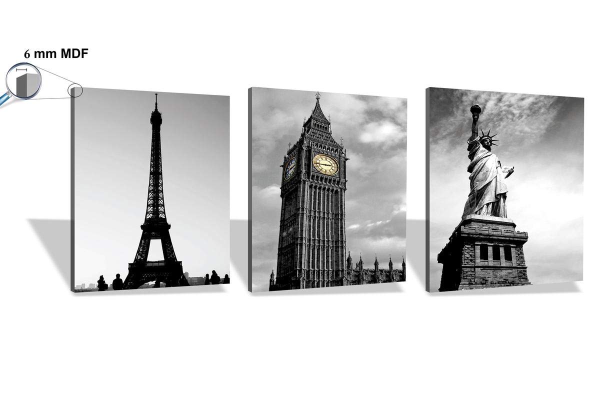 SAF paintings Tower Multieffect UV Textured Panel Painting (Set of 3, 12 Inches X 27 Inches (SANFC12257) SANFC12257