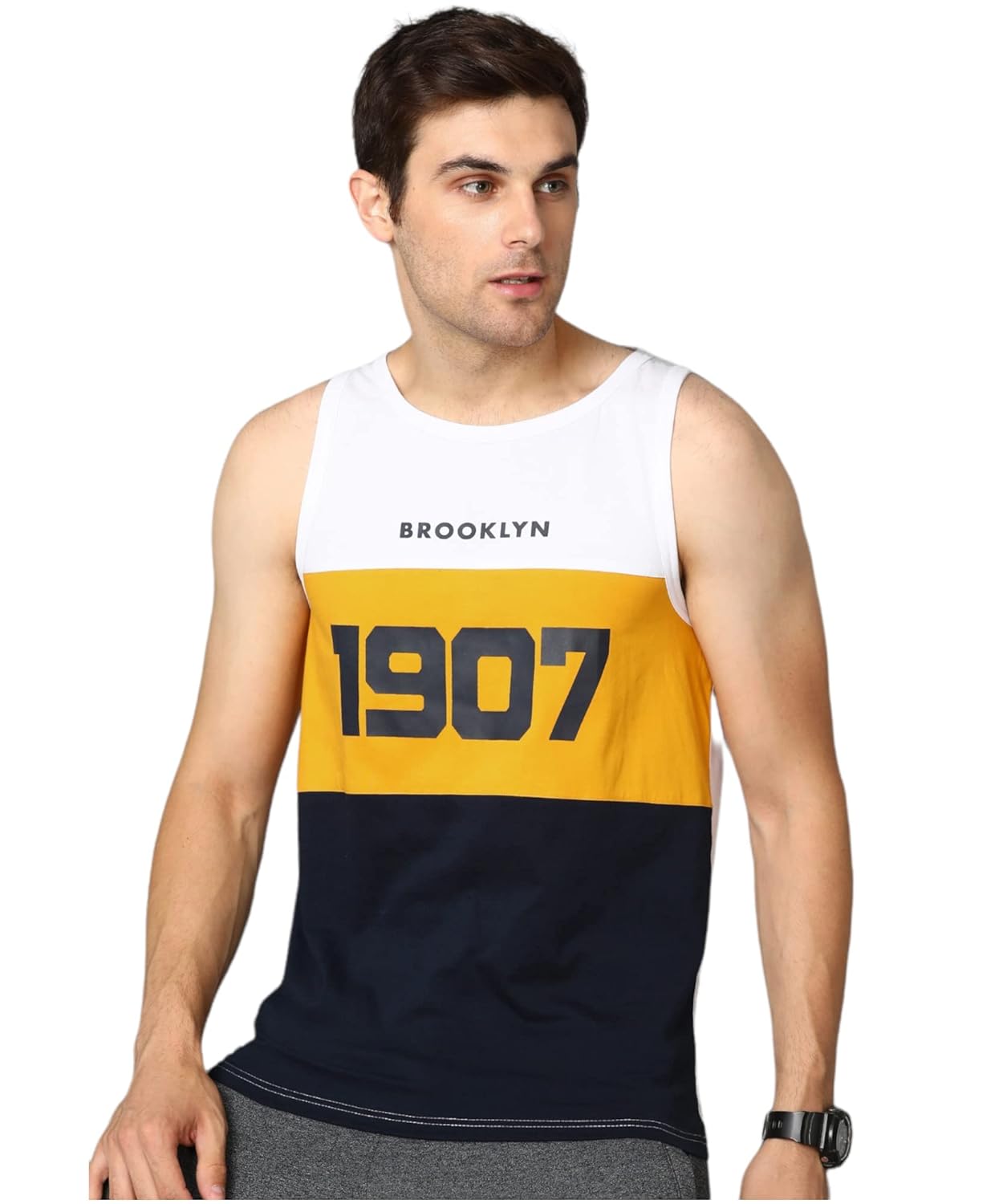 Alan Jones Clothing Men's Cotton Sleeveless Regular Fit T-Shirt-1