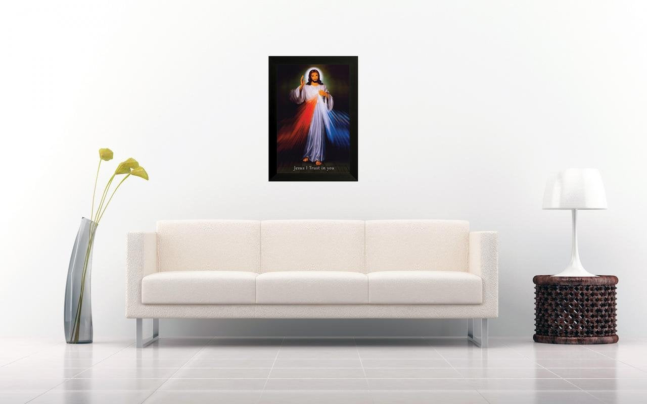 SAF paintings Synthetic Jesus Large Religious Framed Art Print (35 x 3 x 50 cm,Multicolour) SANFAAAA8775