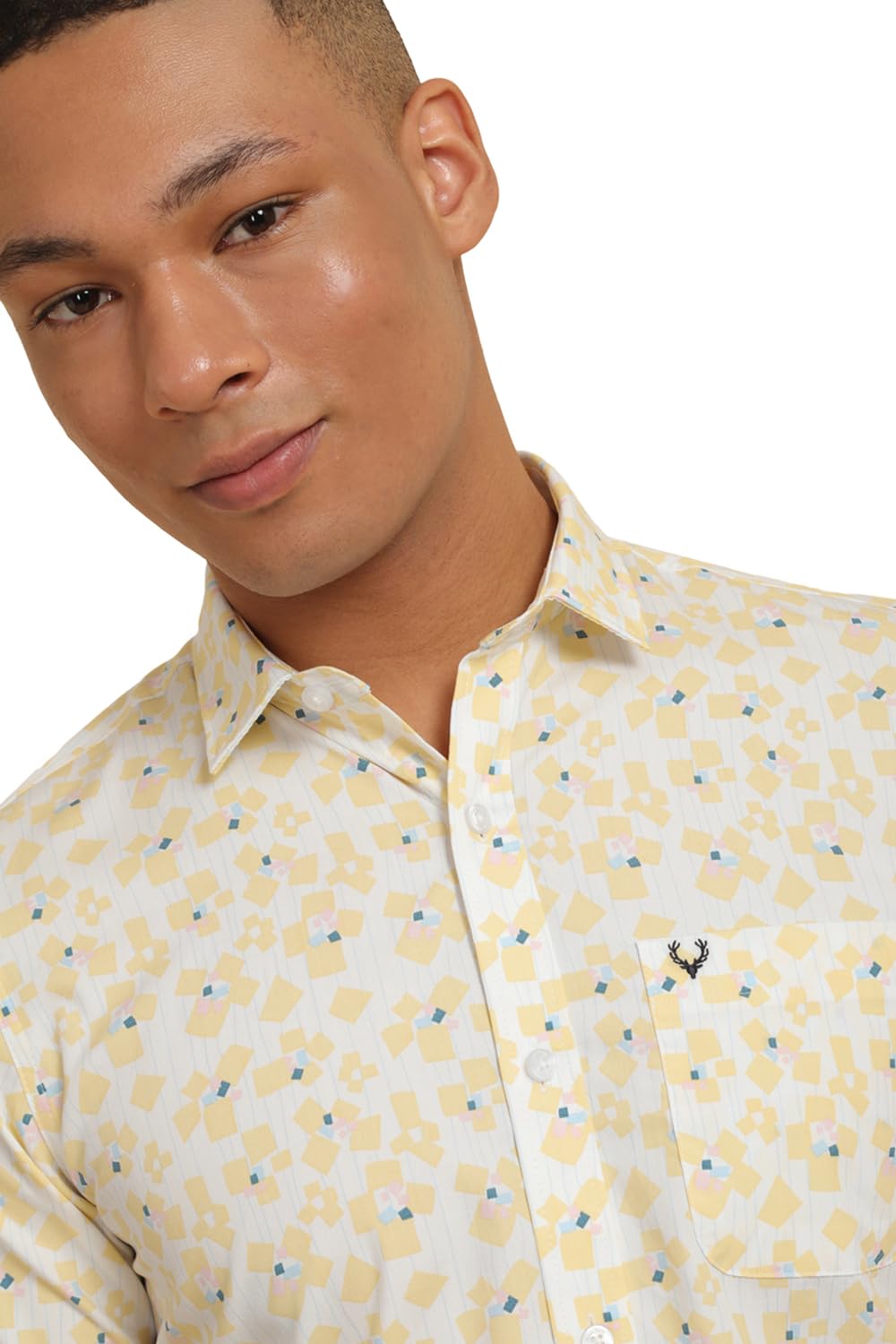 Allen Solly Men's Regular Fit Print Half Sleeves Casual Shirts