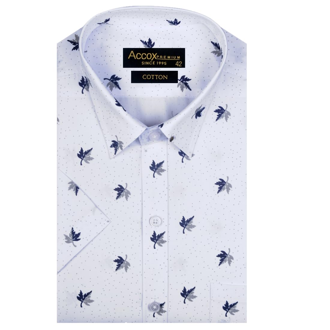 Accox Men's Cotton Printed Formal Shirt (B0D22XSMDB)