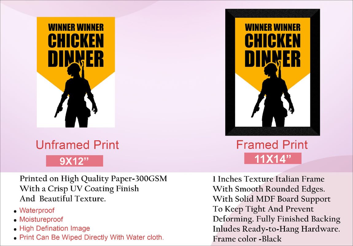 SAF paintings Pubg Game Black frame painting for Wall Decoration,Home and Office OL-SANFK33470