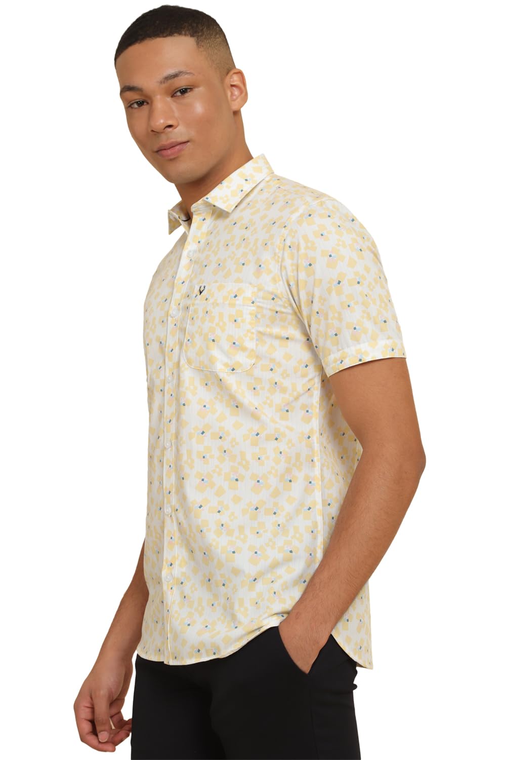 Allen Solly Men's Regular Fit Print Half Sleeves Casual Shirts