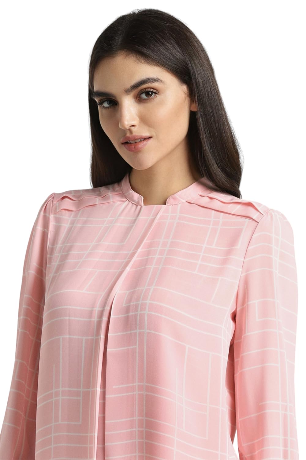 Allen Solly Women's Pink Printed Long Sleeve Casual Shirt