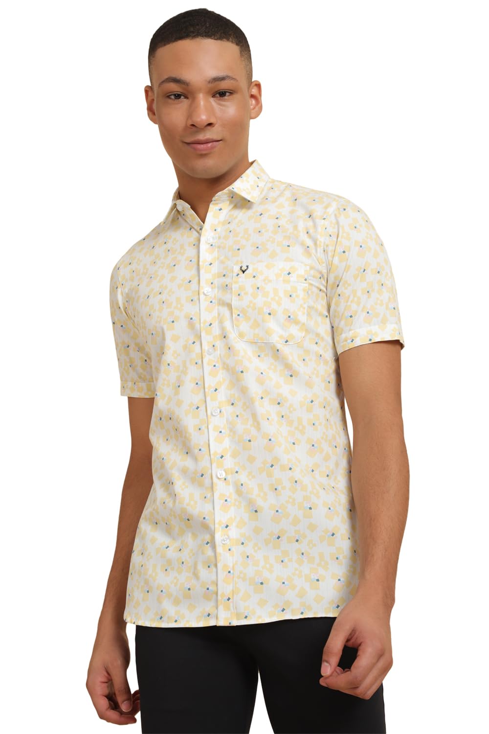 Allen Solly Men's Regular Fit Print Half Sleeves Casual Shirts