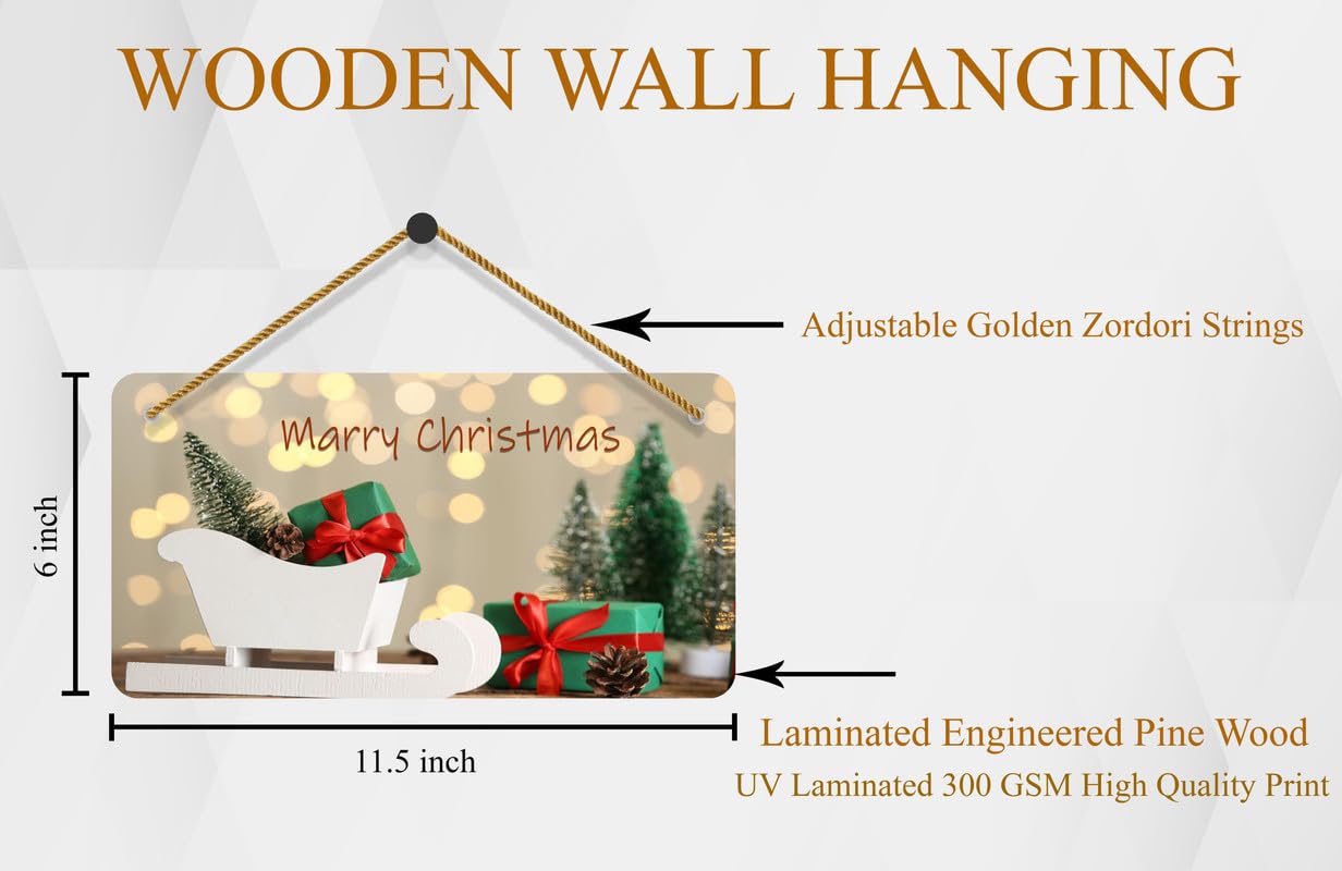 SAF UV Lamined Mdf Wall Hanging ||Merry Christmas Beautiful Home Decoration Wall Hanging|WS-WHAREC-23