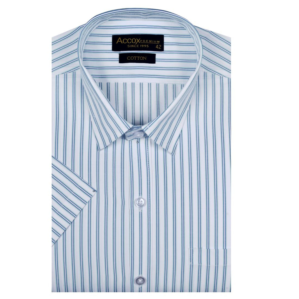 Accox Men's Cotton Striped Formal Shirt (B0CQTJ17LN)
