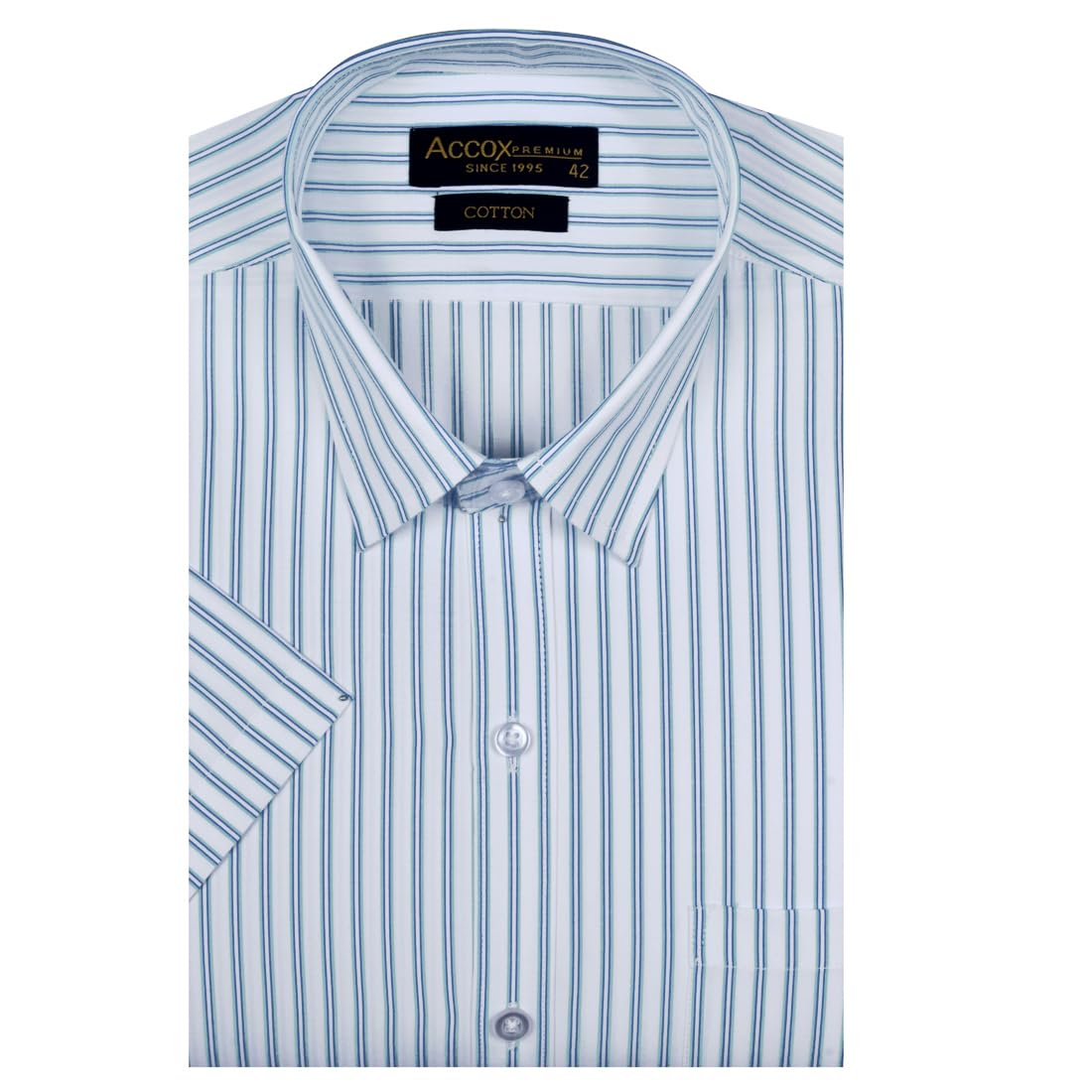 Accox Men's Cotton Striped Formal Shirt (B0CQTJ17LN)