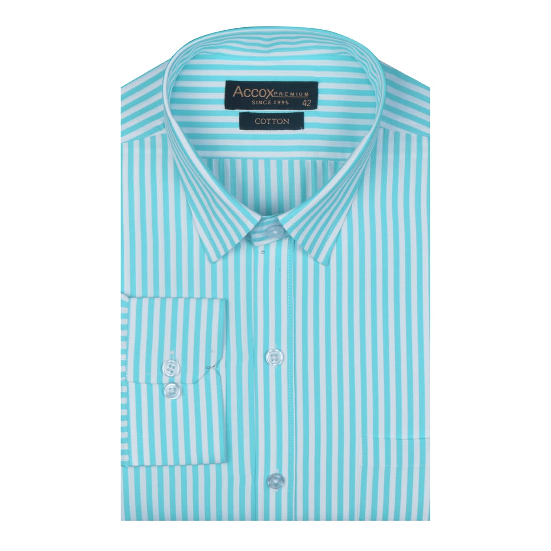 ACCOX Men's Striped Full Long Sleeves Regular Fit Cotton Formal Checkred Shirts(GCR65)
