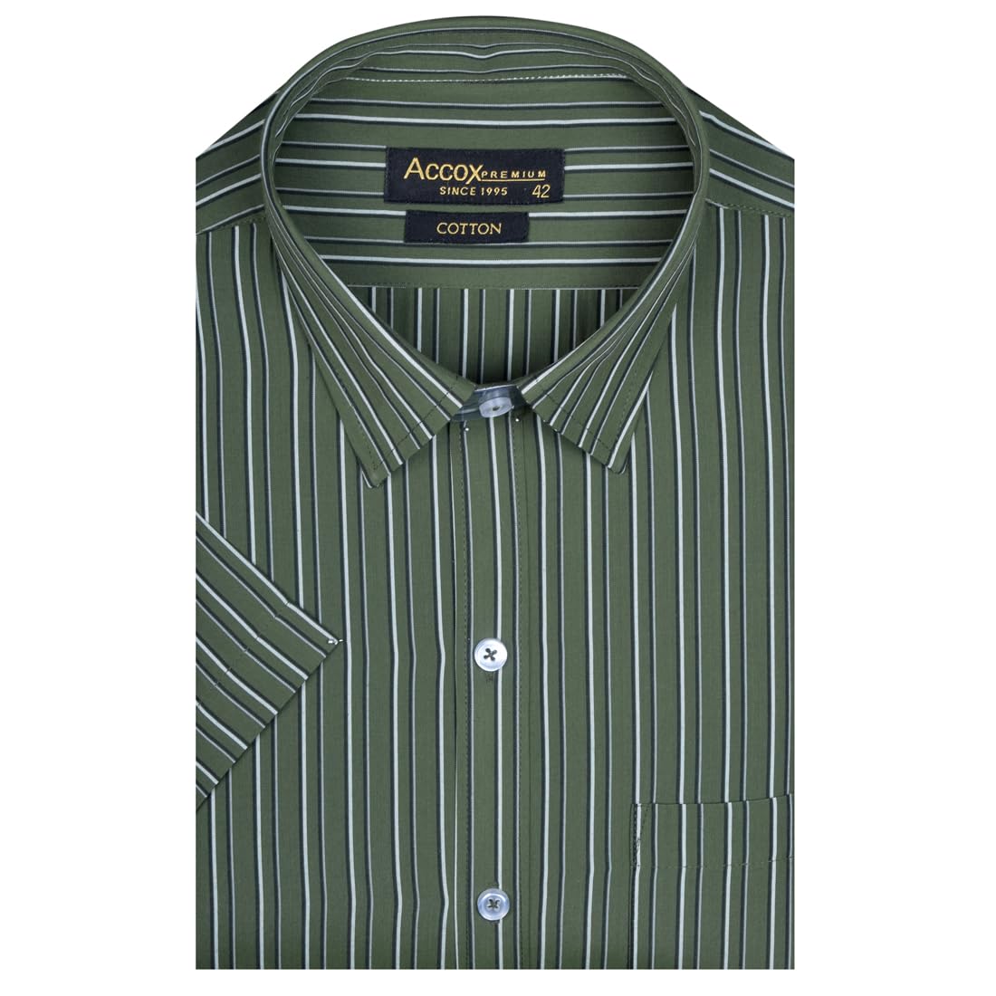 Accox Men's Cotton Striped Formal Shirt (B0CBVH8R8X)