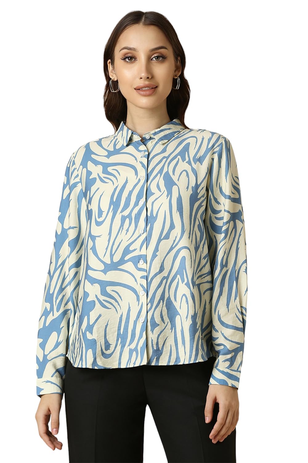 Allen Solly Women's Cotton Multicolour Printed Full Sleeve Casual Shirt