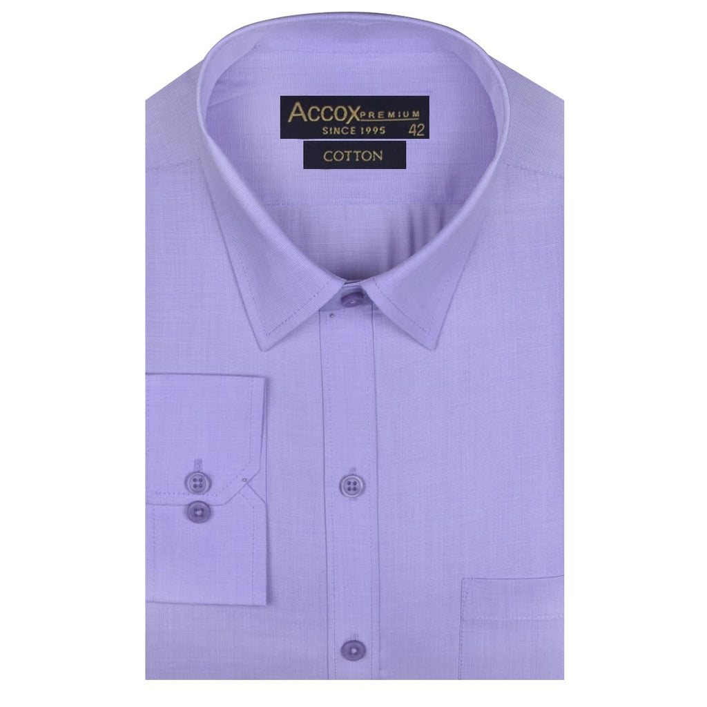 ACCOX Men's Cotton Full Sleeves Regular Fit Winter Wear Solid Plain Formal Shirt for Men (GCR291)