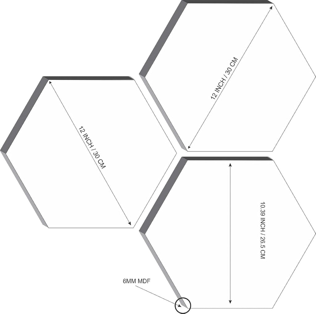 SAF paintings UV Textured Flower Designer 6MM MDF Hexagon Set of 3 Digital Reprint Painting (21 inches X 21 inches) SANFHX15