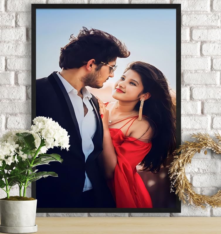 SAF paintings Customized Black Frame Photo Frame For home And wall décor,Living Room And Bedroom||Personalized Photo Frame Couple,Family,and Friends||perfect for birthday,valentine and wedding gift CPF-09