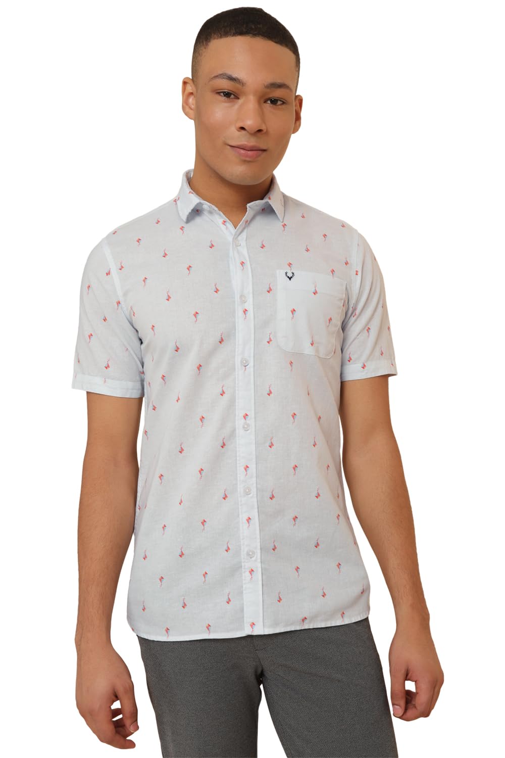 Allen Solly Men's Regular Fit Print Half Sleeves Casual Shirts