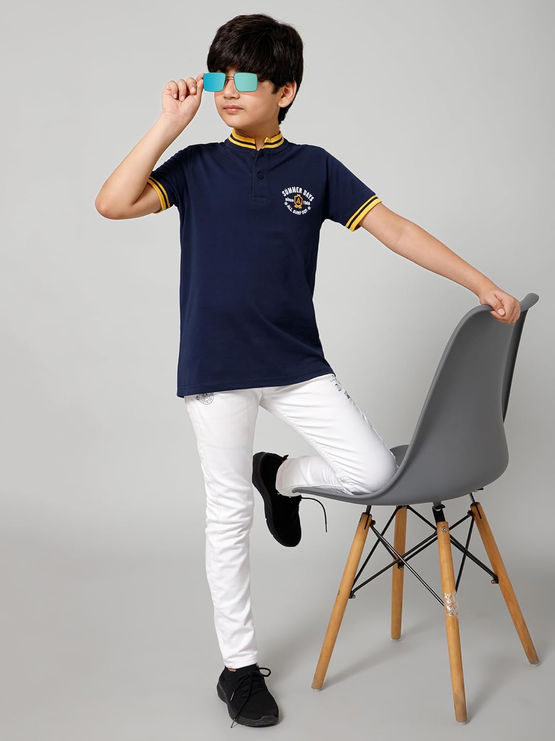 Alan Jones Clothing Solid Regular Fit Boy's Polo T-Shirt-3