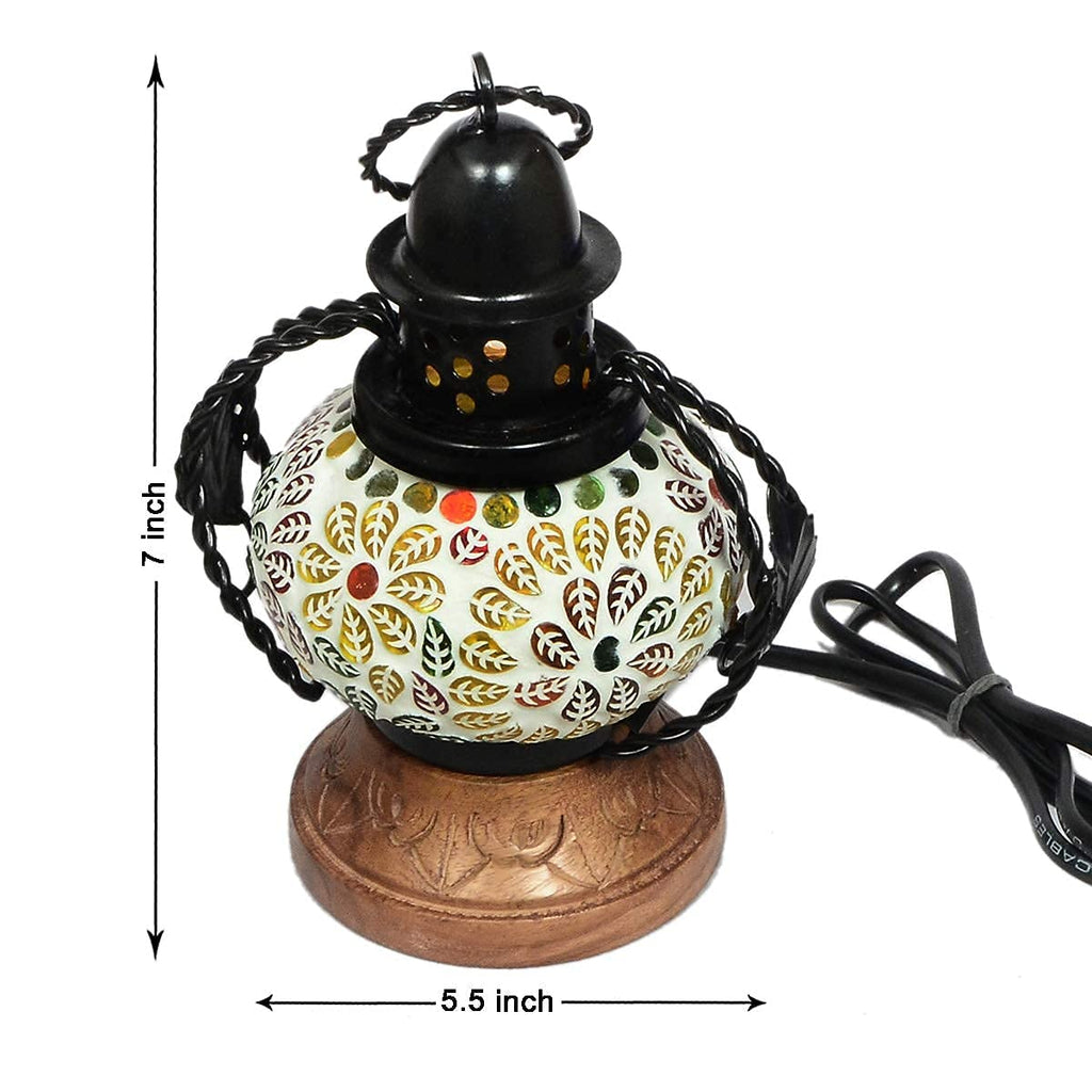 HomEnrich Wooden & Iron Beautiful Lamp | Lantern | Electric decorative Lamp | Diwali Decoration Lamp | Living room Decoration | Hanging Lamp Light (Multicolour)
