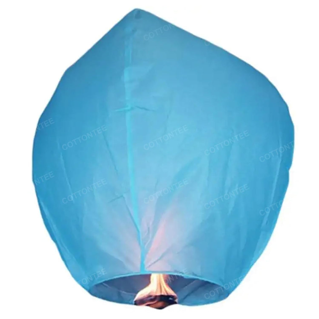 COTTONTEE Paper Sky Lantern Assorted Colour Hot Air Balloon for Diwali/Marriage/Christmas/All Festival with Fuel Wax Candle for Birthday New Year (Pack of 50)