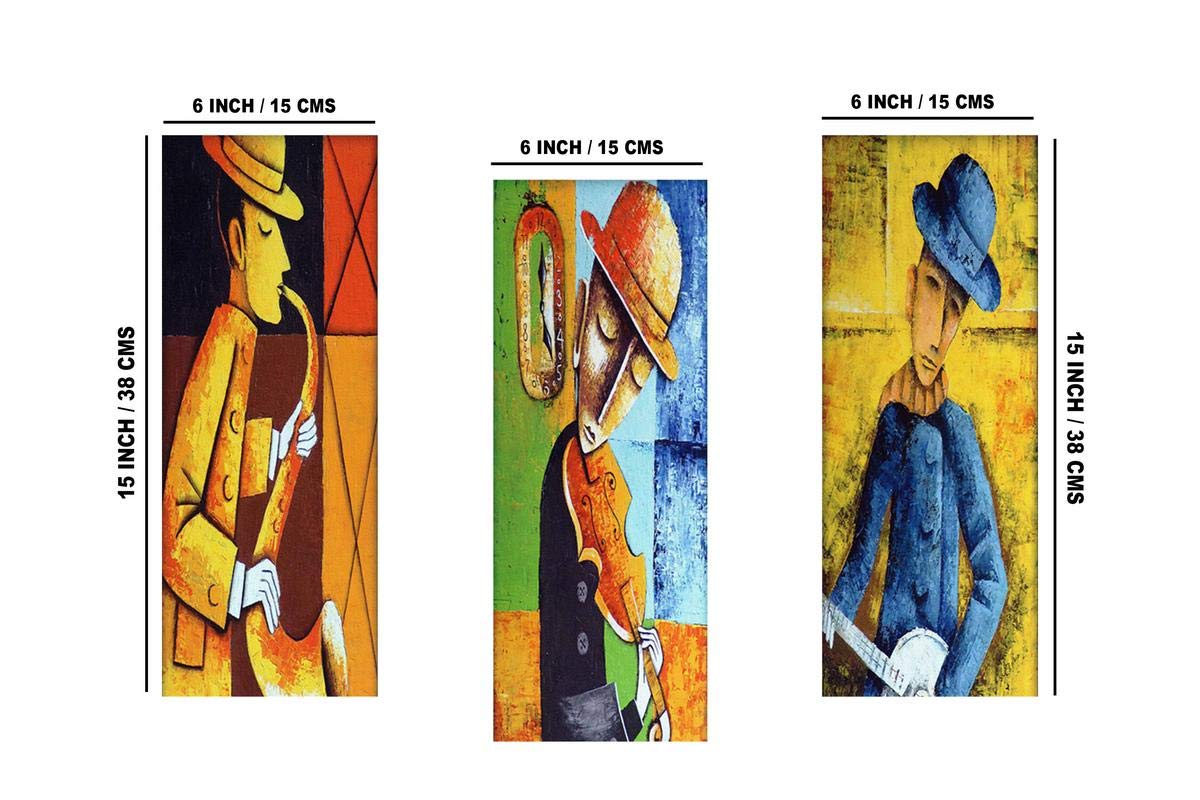 SAF paintings Modern Art 6MM MDF Framed Set of 3 Digital Reprint 15 inch x 18 inch Painting SANFJ15 SANFJ15