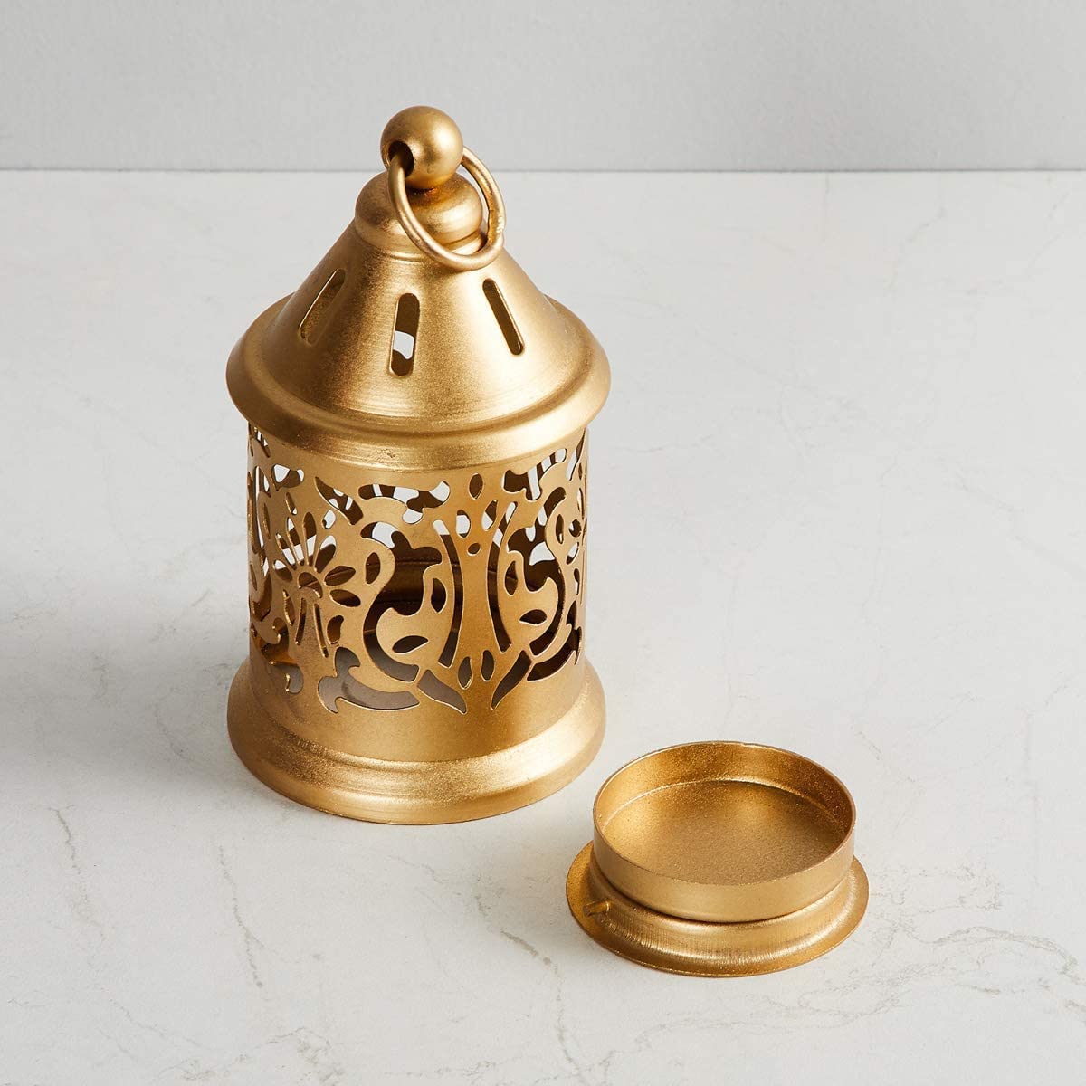 SHAH A F Decor Metal Gold Hanging Lantern ! Home Decoretion ! Diwali Lighting ! Pack of 2