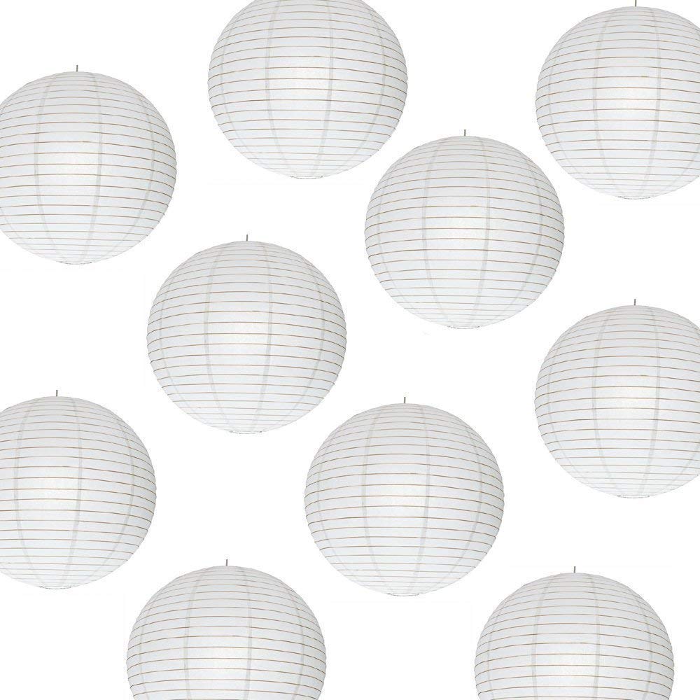 Crazy Sutra® Round Hanging Ball Paper Hanging Lantern Paper Lamp for Decoration at Party Birthday Kandeel Paper Lamp Hanging Lantern for Decoration Hotels Home Diwali Lantern(White, Pack of 6)