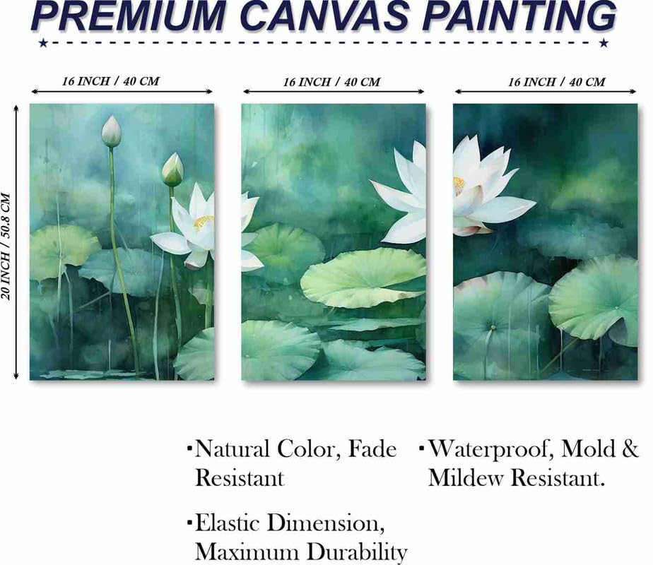 SAF paintings Set Of 3 Wooden Framed Canvas Painting|| Abstract Floral Theme Canvas Wall Art Painting for Home Décor And Office||For Bedroom,Living Room Home wall and Office Interior CR-228