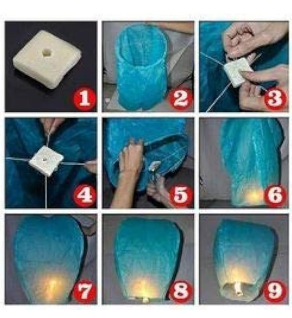 Make A Wish Hot Air Balloon Paper Sky Lanterns, Mix Colours, Pack of 3 Diwali Newyear Christmas Sky Lanterns