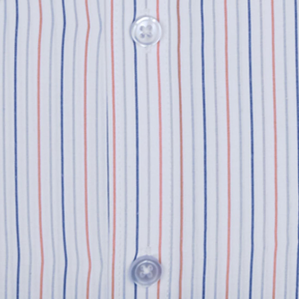 ACCOX Premium Breathable Cotton Half Sleeves Striped Checkered 3 Line Orange Blue Formal Regular Fit Shirt for Men (S_GCR02)