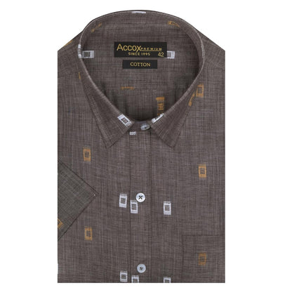 Accox Men's Cotton Printed Formal Shirt (B0DCSPGY6C)