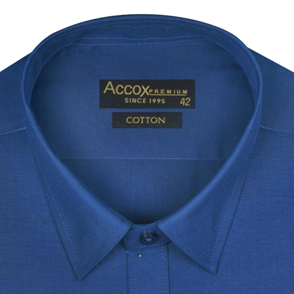 Accox Men's Cotton Plain Formal Shirt (B0D33L2VZP)