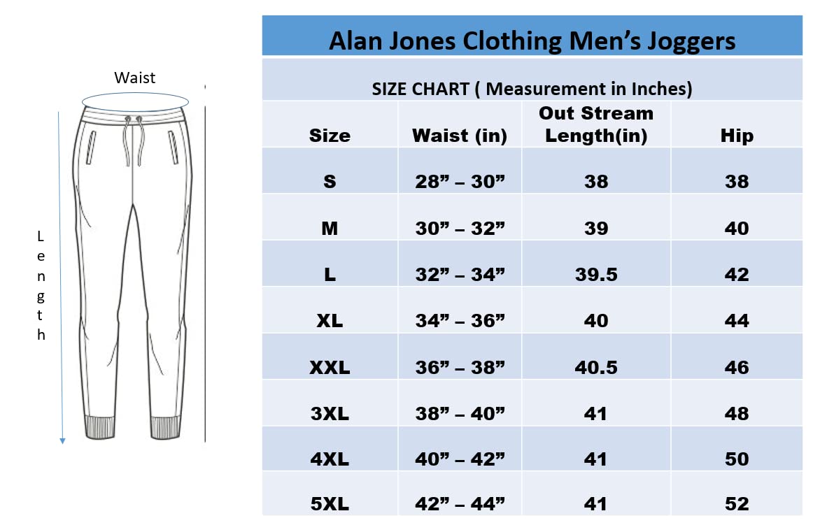 Alan Jones Clothing Men's Solid Cotton Joggers Track Pant