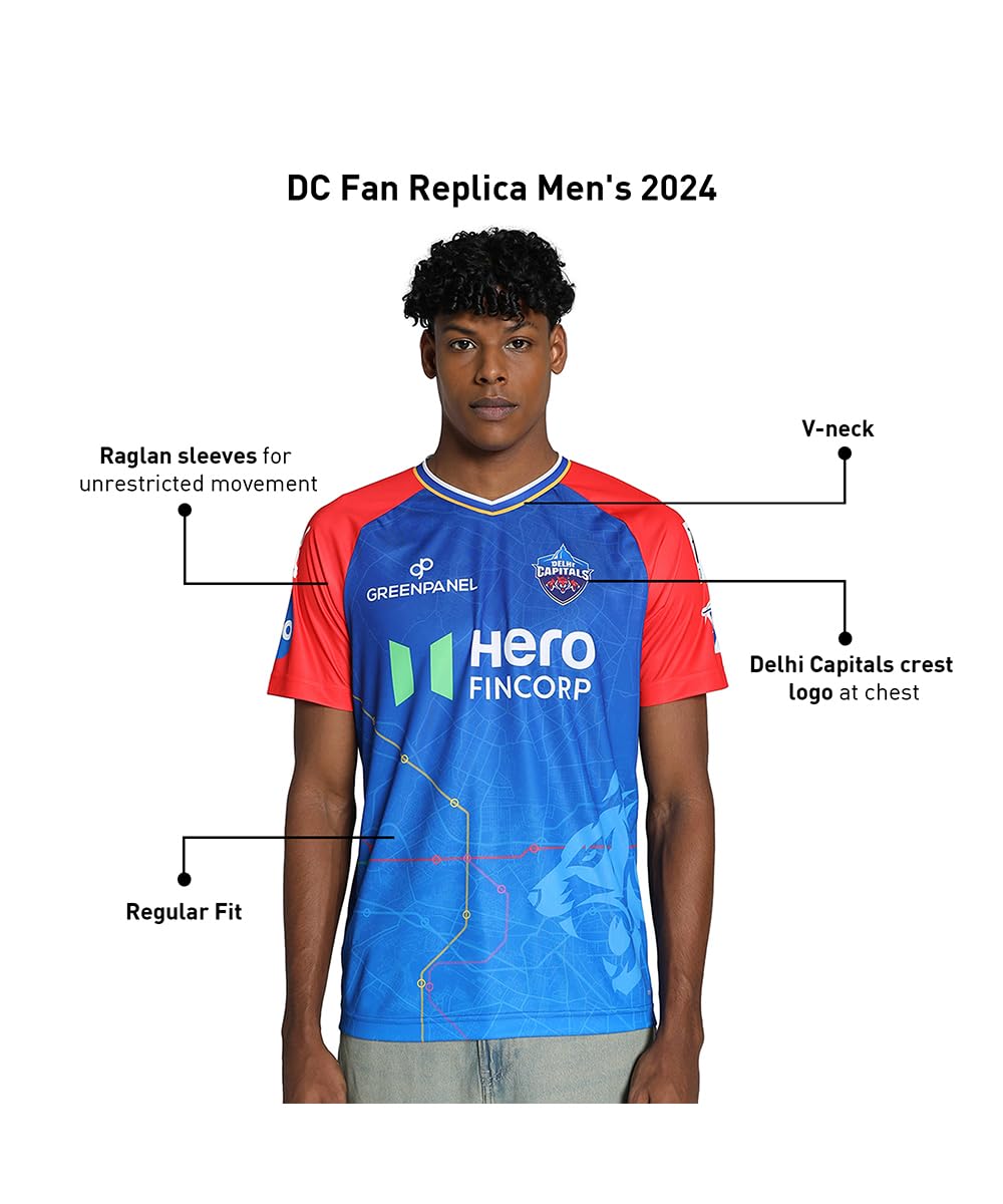 Puma Mens Ipl 2024 Delhi Capitals Regular Fit Jersey