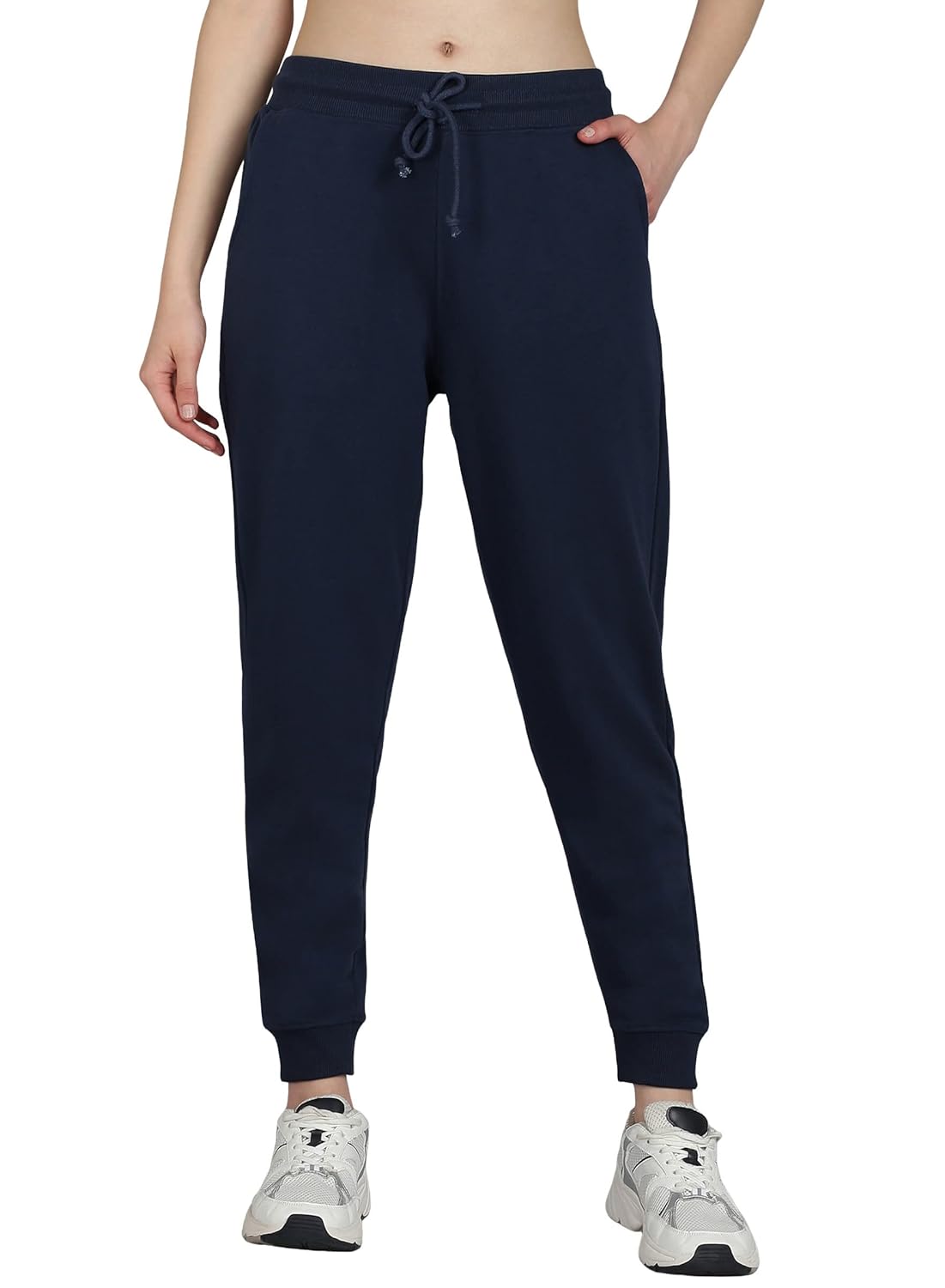 Alan Jones Clothing Women's Solid Comfort Fit Cotton Joggers Track Pant